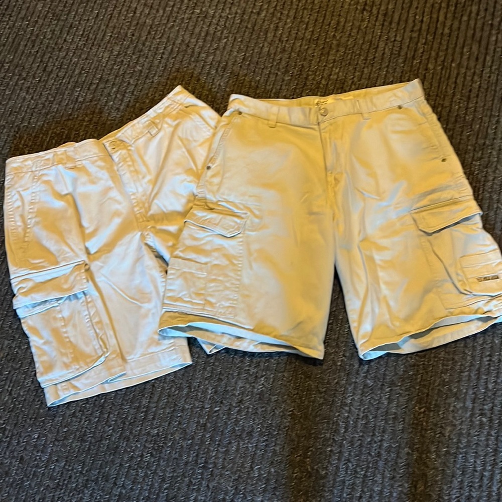 Two pairs of men’s cargo shorts